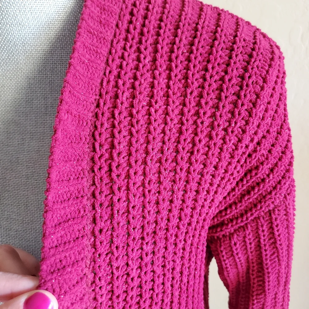 Torrid Red‎ Metallic Lurex Knit Cardigan Sweater